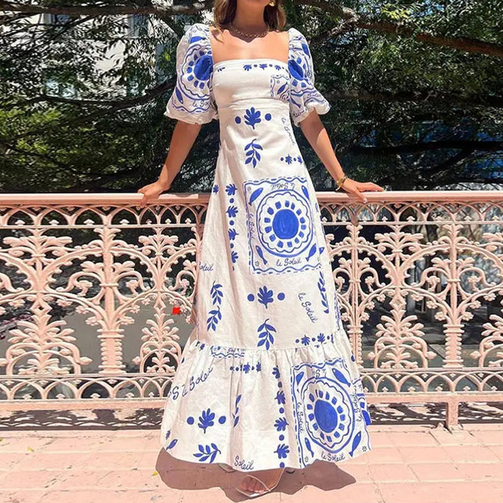 Damen Maxi-Kleid mit floralen Mustern Drune
