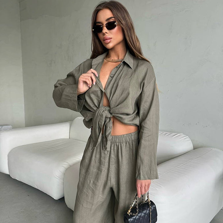 Damen luftiges Loungewear-Set mit weitem Schnitt Drune