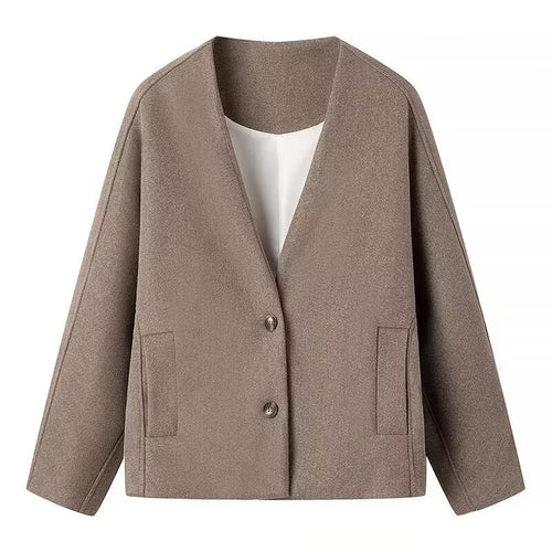 Damen elegante modische Jacke mit strukturiertem Gewebe und langen Ärmeln Drune