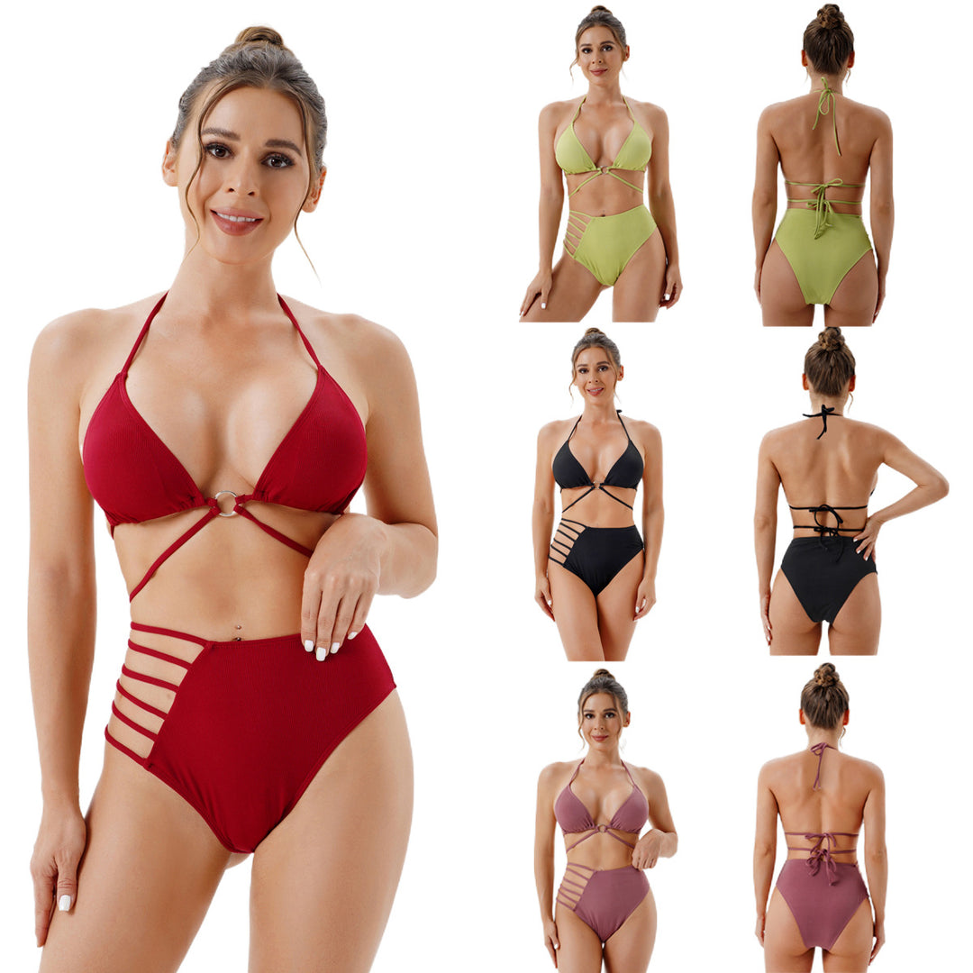 Damen Hochtailliertes Bikini-Set mit modischen Cut-Out-Details Drune