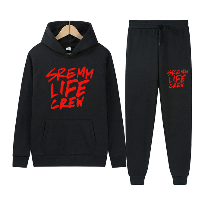 Damen Hoodie und Jogginghose Set mit auffälligem Schriftzug Drune