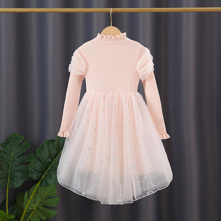Mädchen festliches Tüllkleid mit funkelnden Applikationen Drune