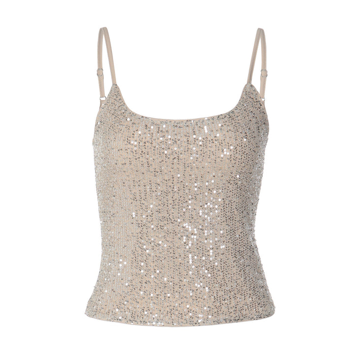 Damen Glitzerndes Spaghetti-Top mit schmalen Trägern Drune