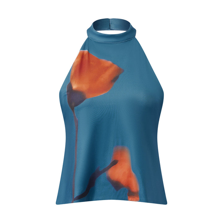 Damen Haltertop mit blühendem Design Drune