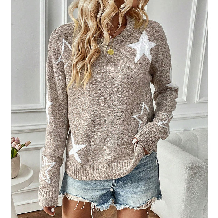Damen Strickpullover mit auffälligem Sternenmuster Drune