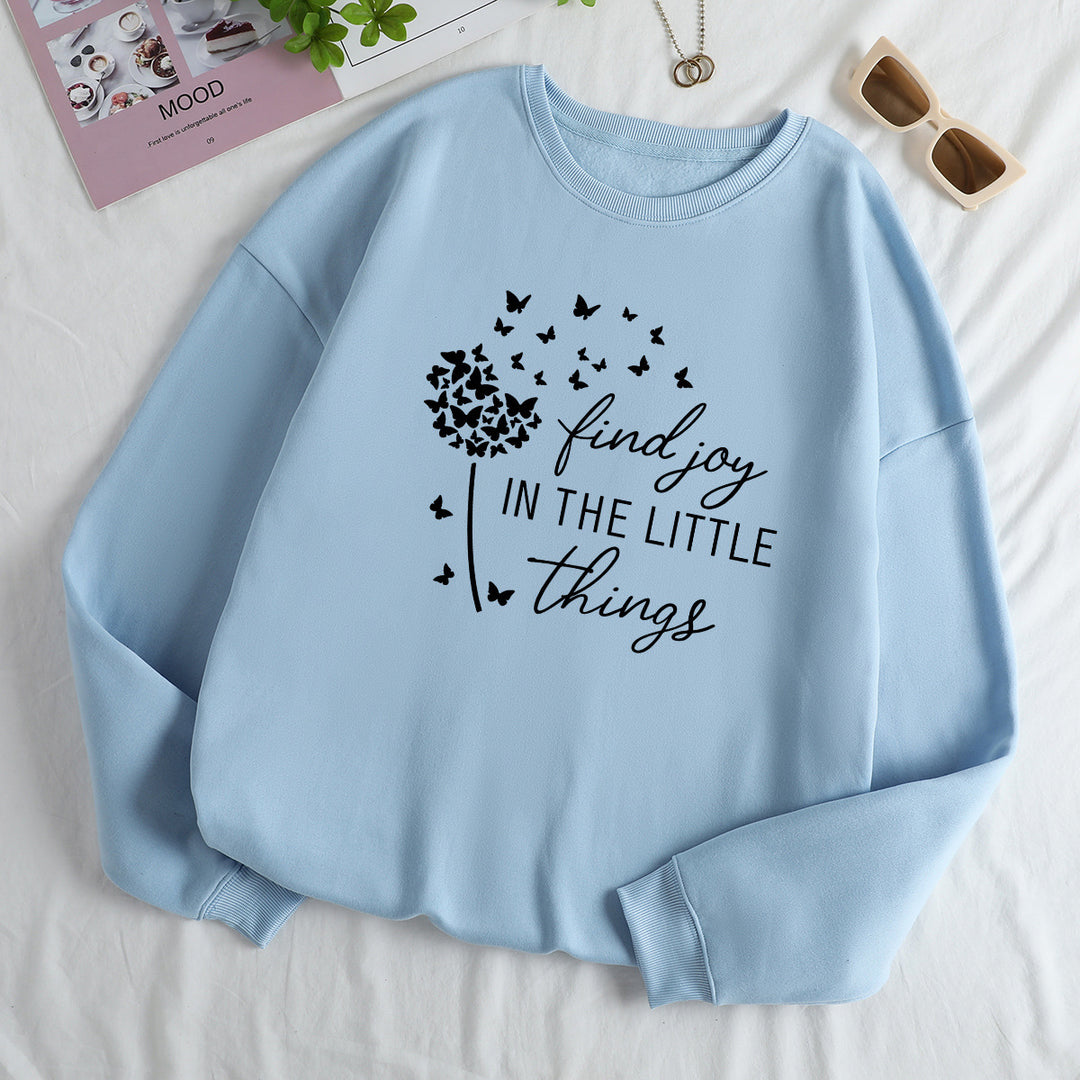Damen Sweatshirt mit motivierendem Spruch und floralem Aufdruck Drune