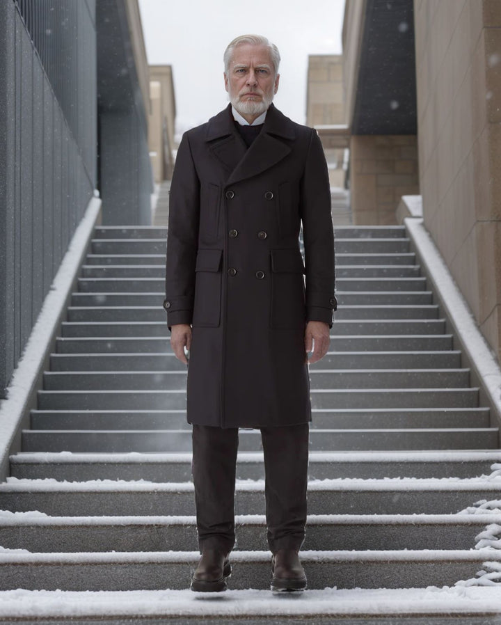 Herren klassischer Dufflecoat mit doppeltem Knopfverschluss und praktischen Taschen Drune