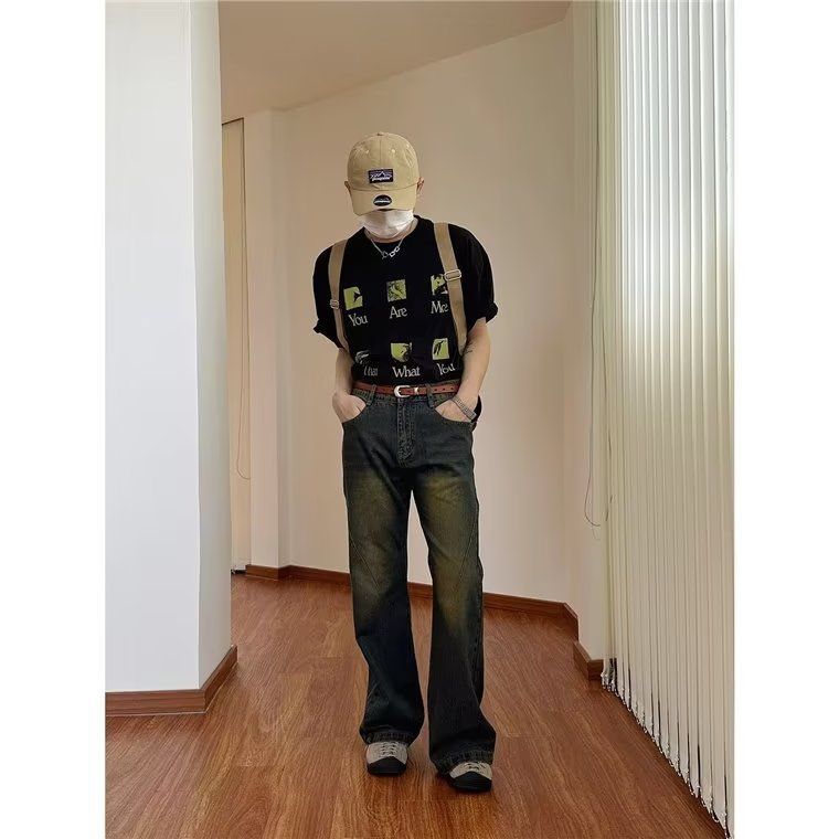 Herren Schlagjeans im Vintage-Stil mit hohem Bund und komfortablem Schnitt Drune