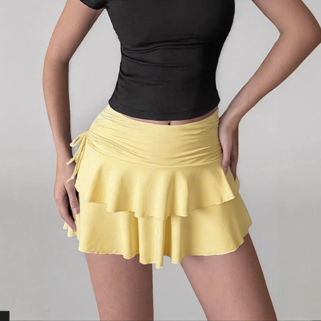 Damen Rüschenshorts mit verstellbarem Bund Drune