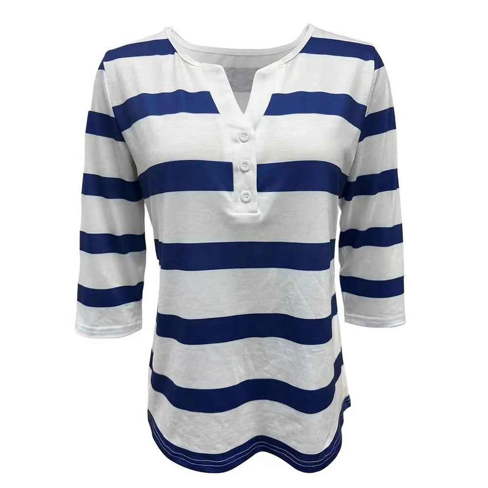 Damen Langarmshirt mit maritimem Streifenmuster Drune