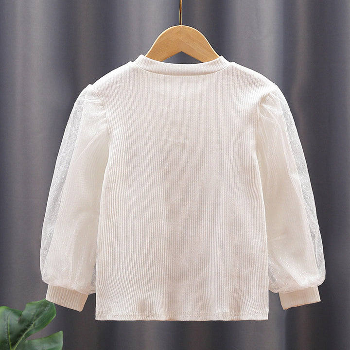 Damen Bluse mit Puffärmeln und Schleife Drune