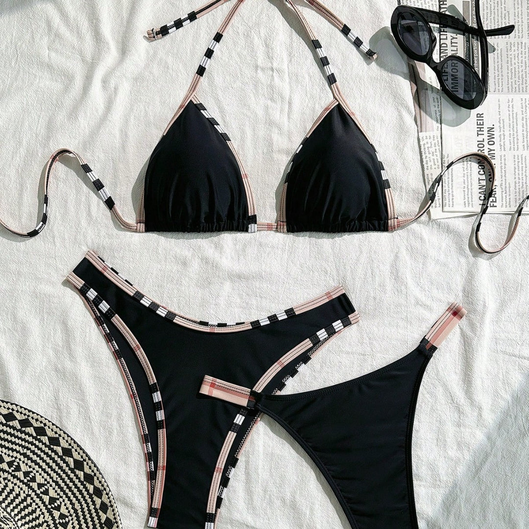 Damen Triangel-Bikini mit verstellbaren Trägern und eleganten Rüschendetails Drune