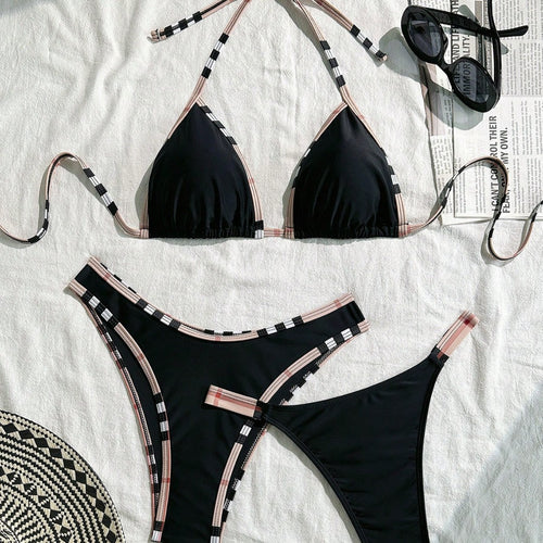 Damen Triangel-Bikini mit verstellbaren Trägern und eleganten Rüschendetails Drune