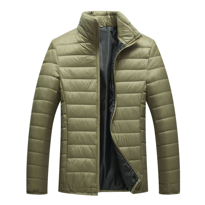 Drune | Herren Winter Steppjacke mit vorderem Reißverschluss und Stehkragen