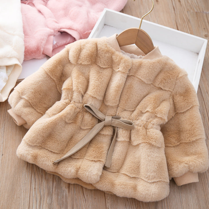 Damen kuschelige, gepolsterte Jacke mit Taillengürtel Drune
