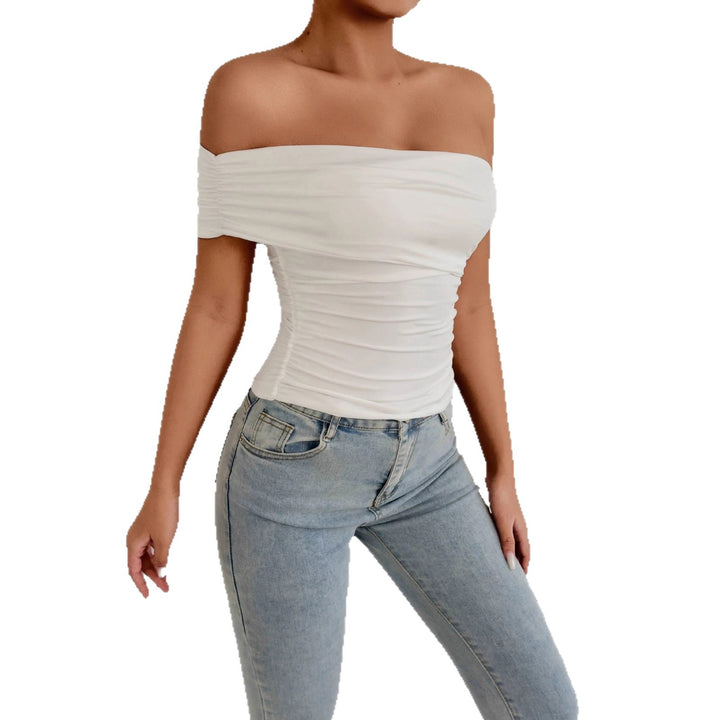 Damen Off-Shoulder Oberteil mit raffinierten Rüschendetails Drune