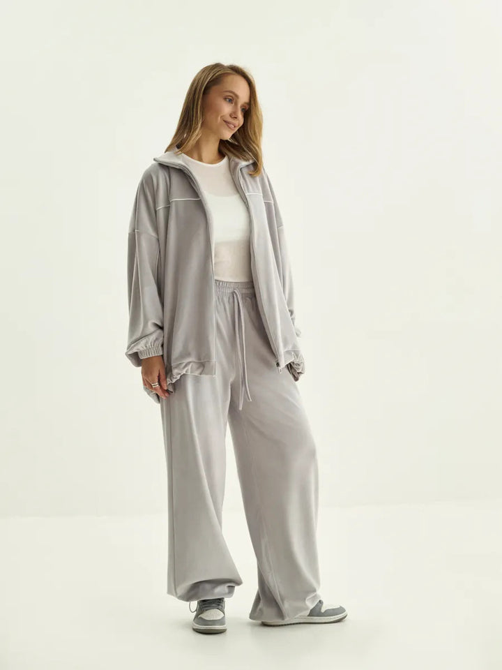 Damen Sportliche Fleece-Jacke mit hohem Kragen Drune