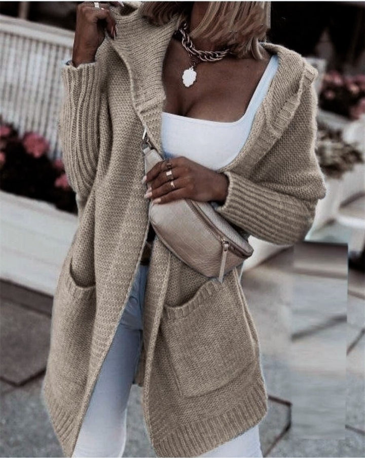 Damen Strickjacke mit Kapuze Drune