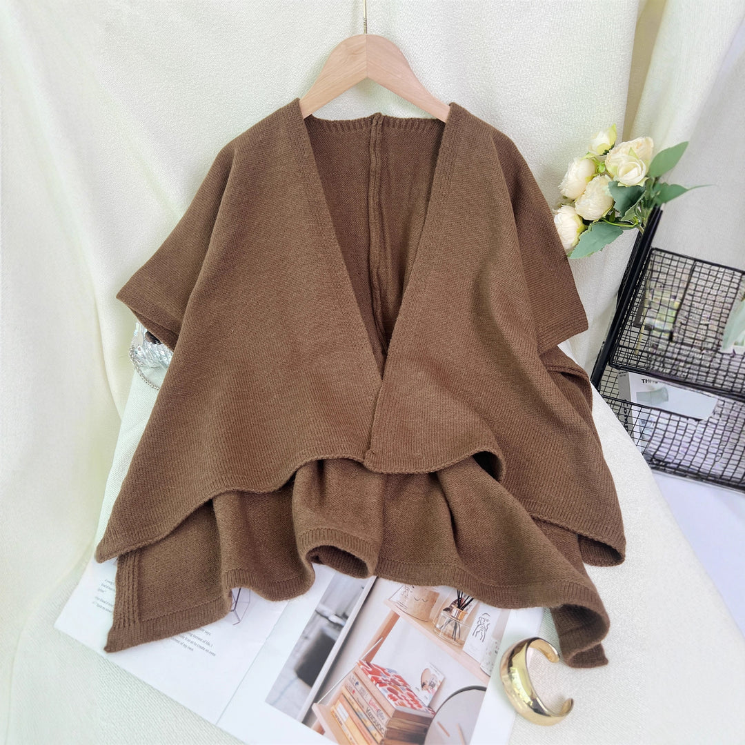 Damen vielseitige Strickjacke mit asymmetrischem Schnitt und tiefem V-Ausschnitt Drune