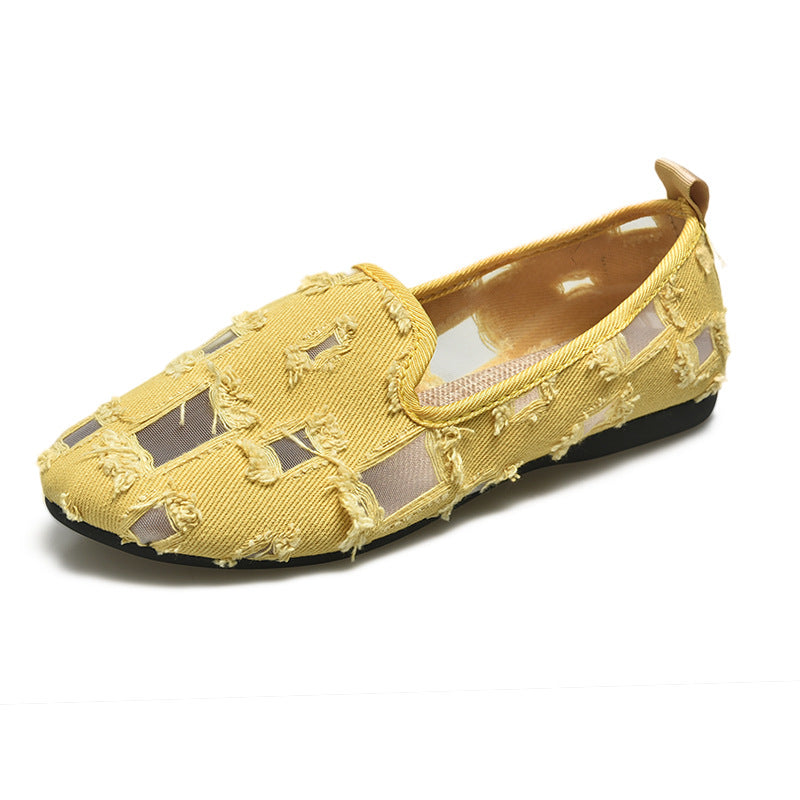 Damen lässige Slip-On Schuhe mit modischem Zierrahmen Drune