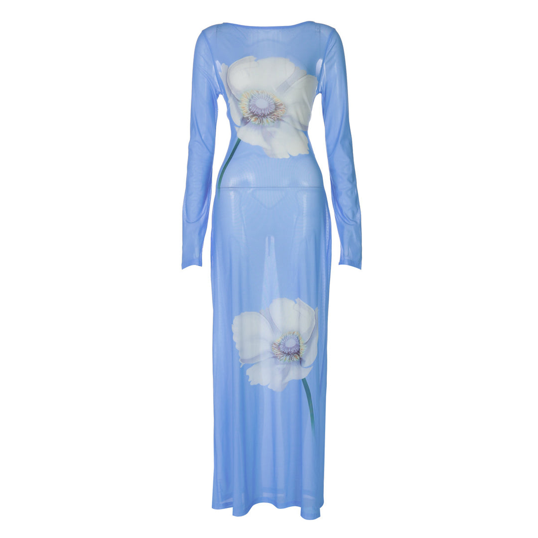 Damen Maxikleid mit floralen Mustern Drune