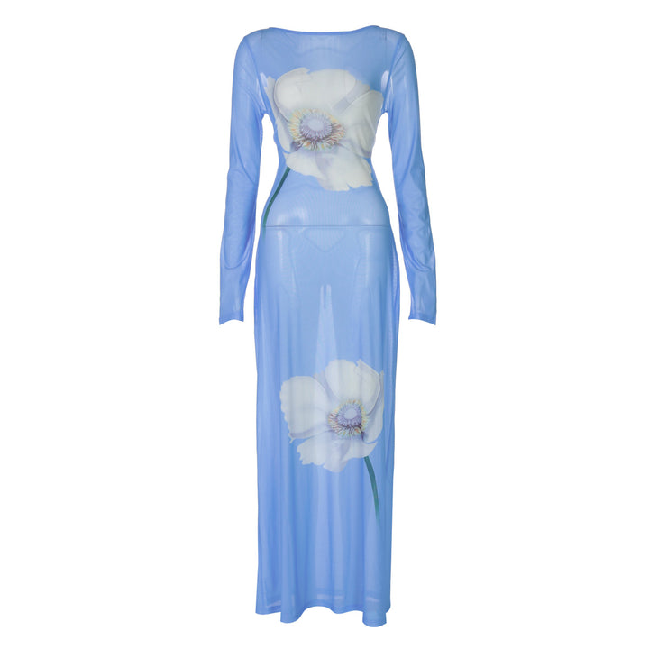 Damen Maxikleid mit floralen Mustern Drune