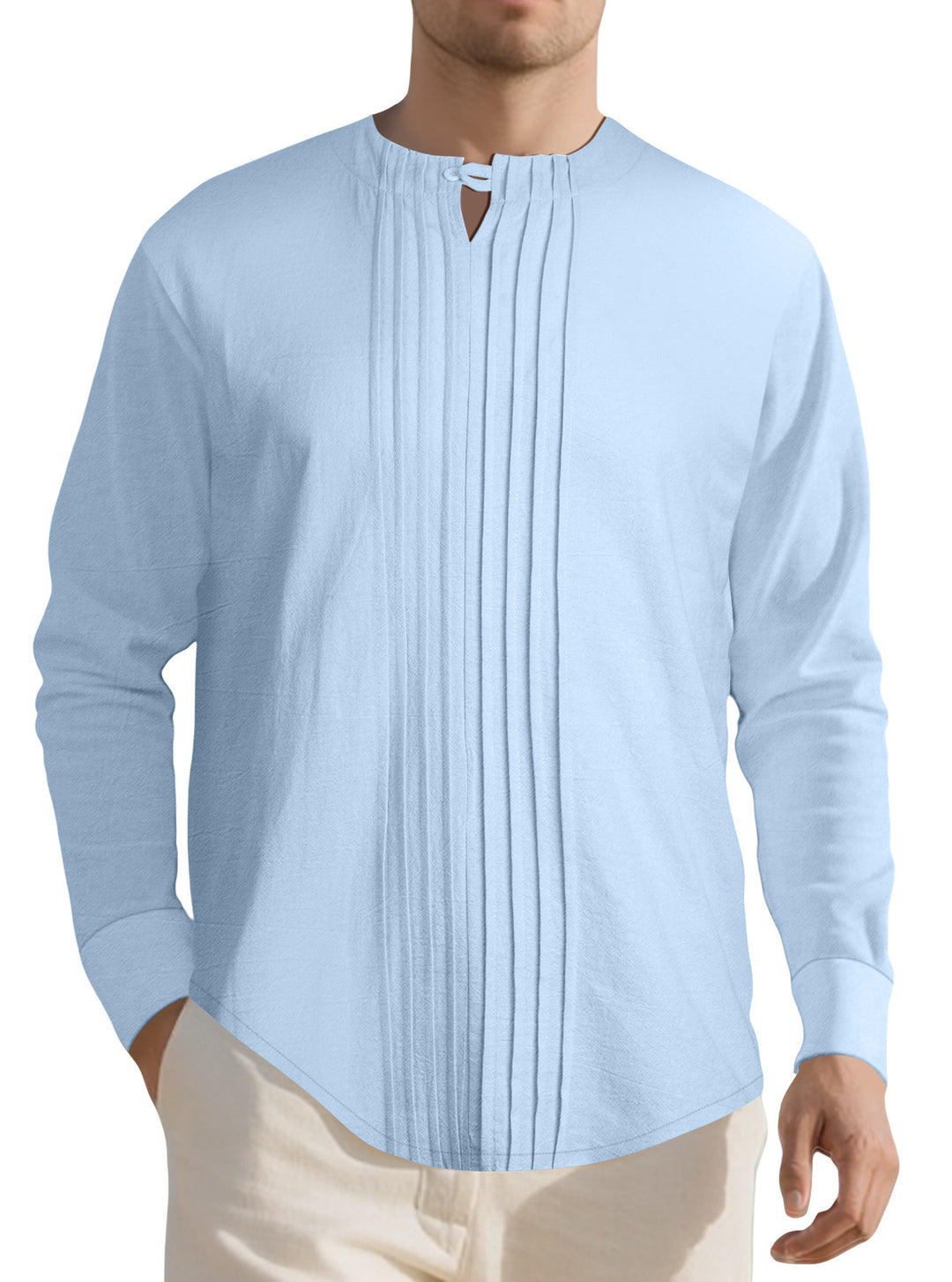 Herren Elegantes Langarmhemd mit strukturiertem Design Drune
