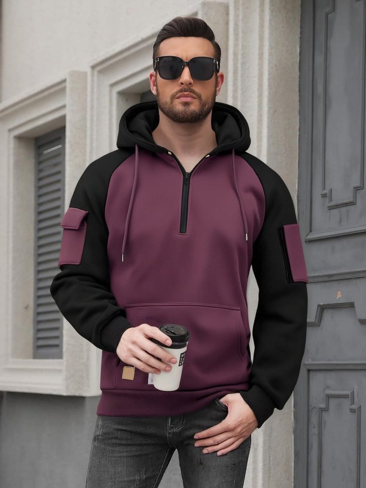 Herren Modischer Kapuzenpullover mit praktischen Reißverschluss-Details und sportlichem Schnitt Drune
