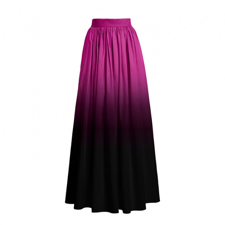 Damen Badeanzug mit elegantem Wickeldetail und langem, ombrefarbigem Rock Drune