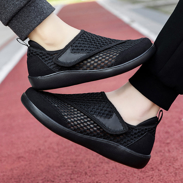 Unisex nan atmungsaktiver Netz-Slipper mit verstellbarem Klettverschluss und viskoelastischem Fußbett Drune