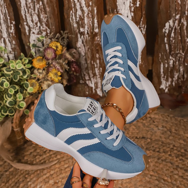 Damen nan retro-inspirierte Plateausneaker aus Veloursleder-Optik mit profilierter Gummisohle Drune