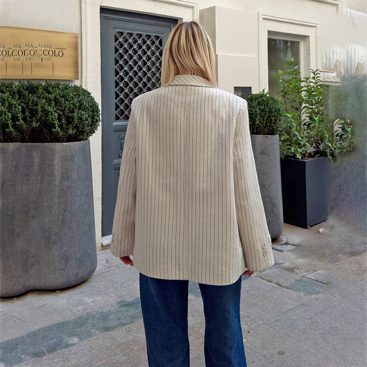 Damen Oversized Blazer mit kreativem Stickdesign Drune