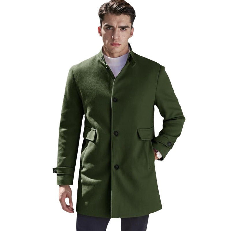 Herren eleganter Außenmantel mit praktischen Taschen Drune