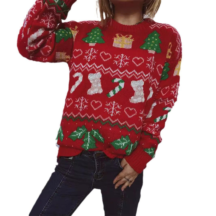 Damen Weihnachts-Pullover mit festlichem Weihnachtsdesign Drune
