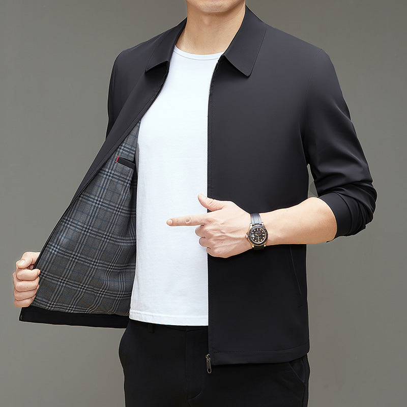 Herren Übergangsjacke mit sportlich-elegantem Design und seitlichen Reißverschlusstaschen Drune