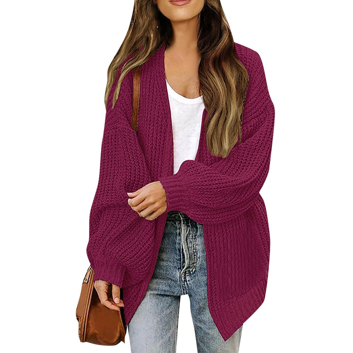 Damen Oversized Chunky Strickjacke Drune
