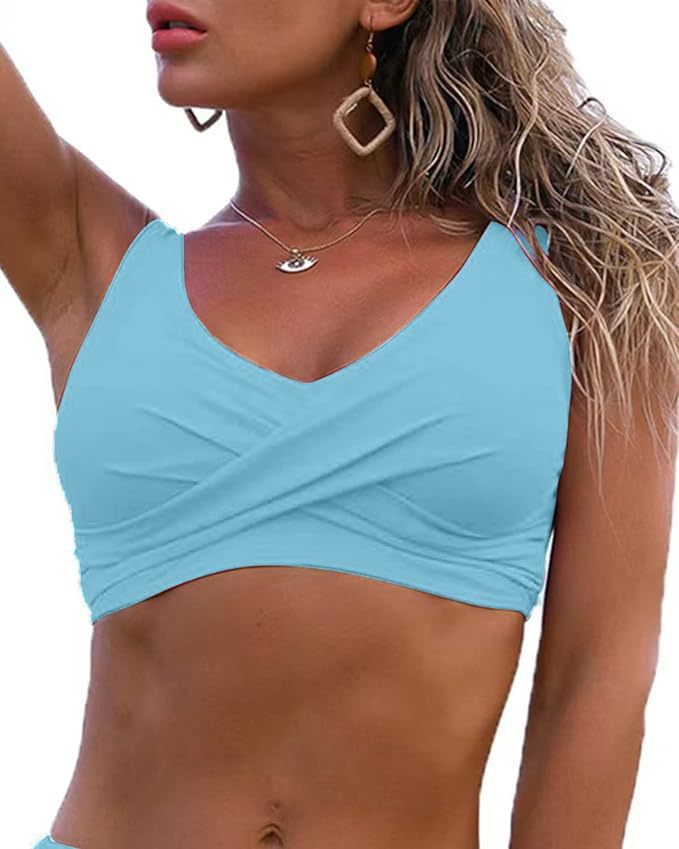 Damen Sportliches Wickel-Bikinioberteil Drune