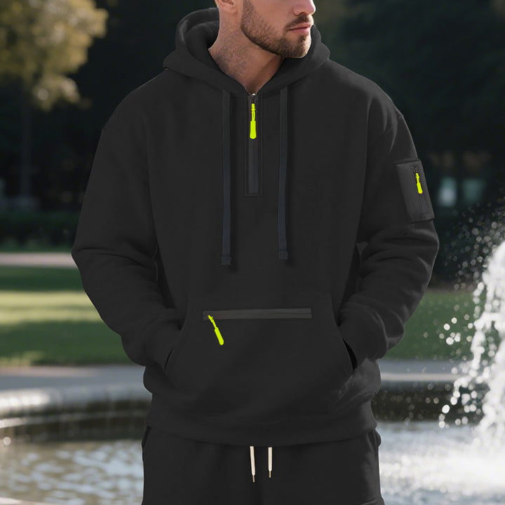 Herren sportlicher Hoodie mit praktischen Taschen und modischem Reißverschluss Drune