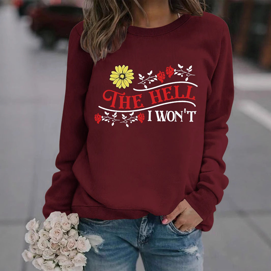 Damen Sweatshirt mit verspieltem Motiv und bequemer Passform Drune