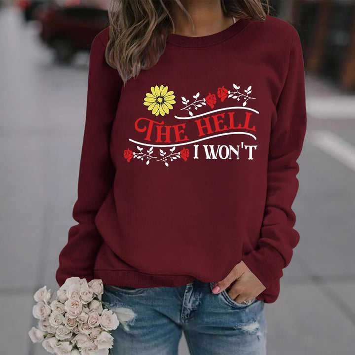 Damen Sweatshirt mit verspieltem Motiv und bequemer Passform Drune