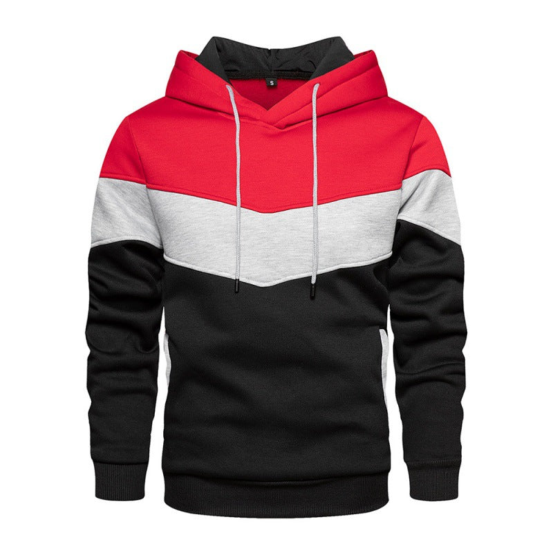 Herren Kapuzenpullover mit kontrastierenden Farbblöcken und weichem Innenfutter Drune