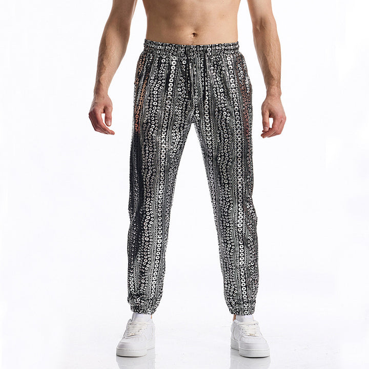 Herren Glamouröse Pailletten-Jogginghose Drune