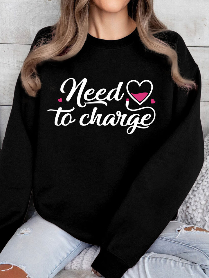 Damen Sweatshirt mit inspirierendem Herzspruch und lässigem Schnitt Drune