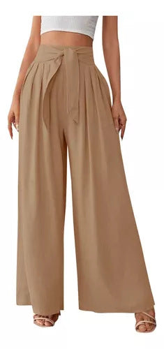 Damen Weite Hose mit hohen Bundfalten Drune