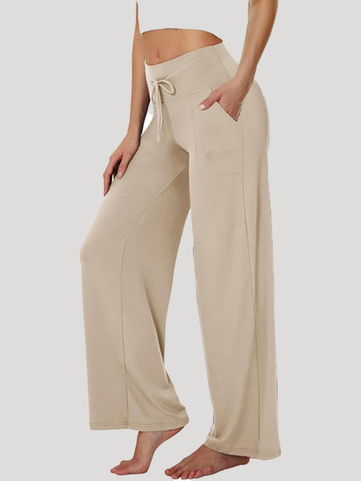 Damen Bequeme Freizeithose mit weitem Schnitt und Kordelzug Drune