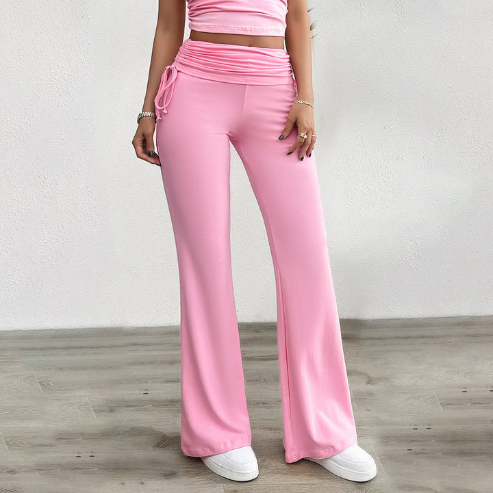 Damen Bequeme Palazzo-Hose mit elastischem Bund und lässigem Schnitt Drune
