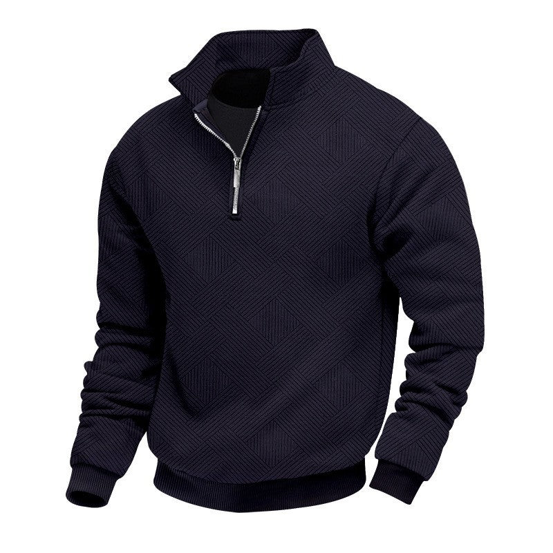 Herren Stepppullover mit halbem Reißverschluss und strukturiertem Design Drune
