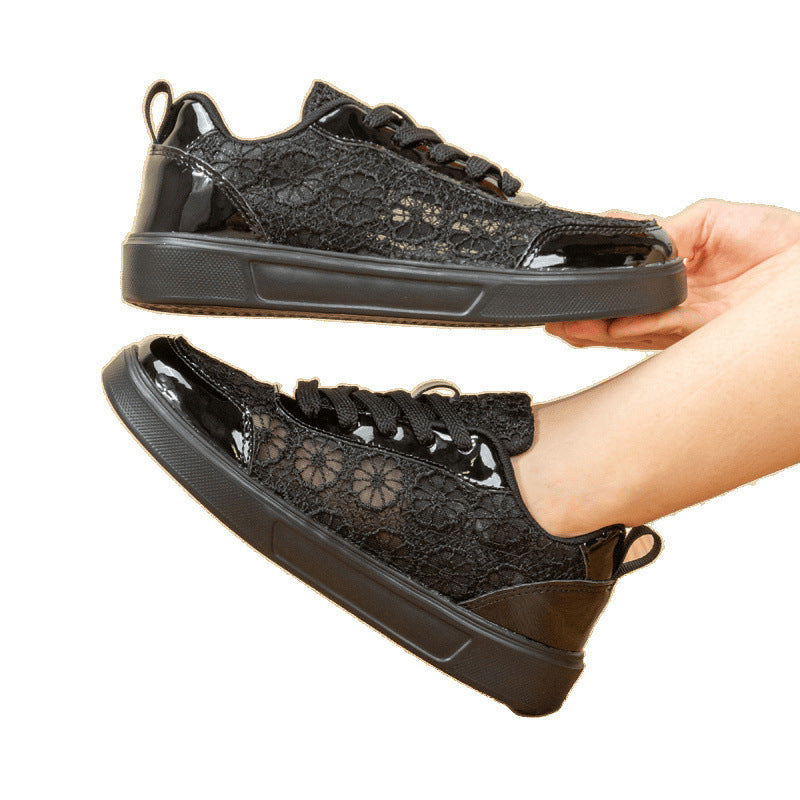 Damen Sneaker mit eleganter Spitzeneinlage und dämpfender Sohle Drune