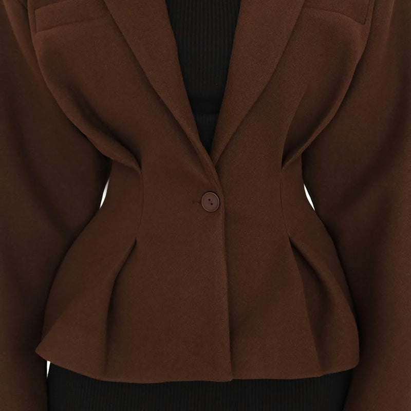 Damen taillierte Blazerjacke mit stylishen Taschen Drune