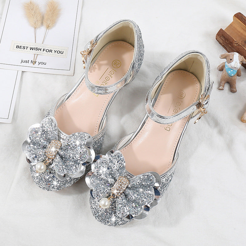 Mädchen Ballerina Schuhe mit funkelndem Blumenmotiv Drune
